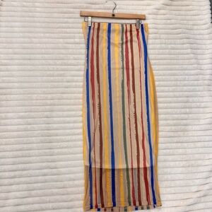 Love University Striped Pencil Maxi Skirt